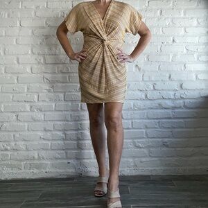 Elegant Tan Knotted Dress